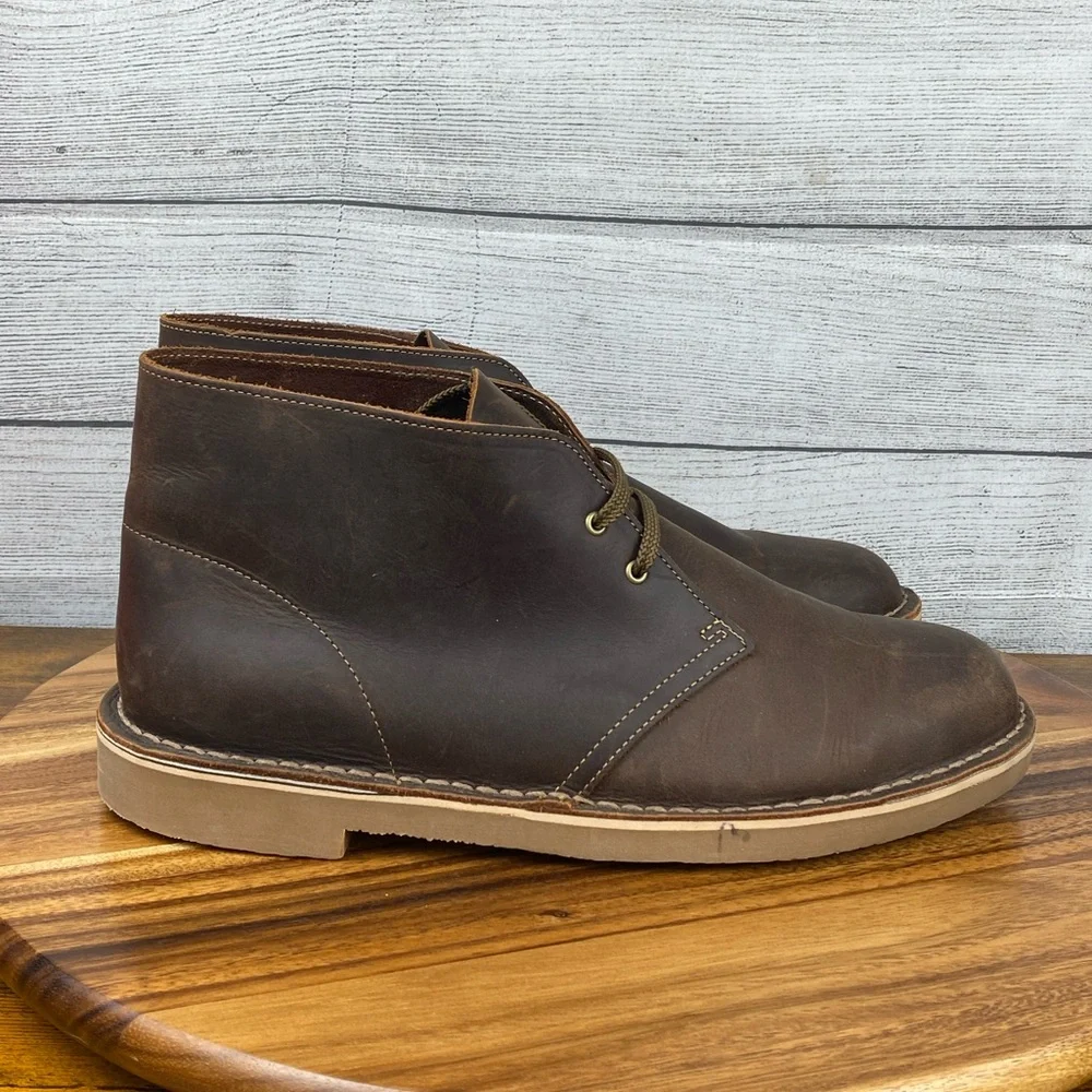 Clarks Shepton Chukka Boots Beeswax Dark Brown Leather Men’s Shoe Size 12 M